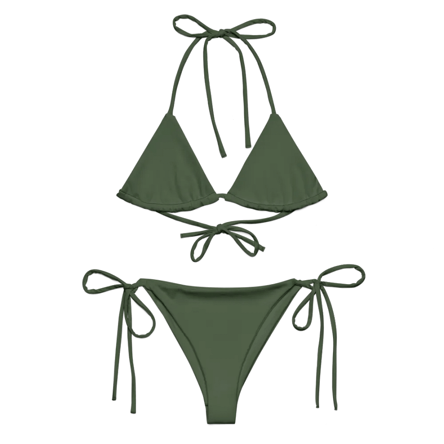 Olive Green String Bikini product image (2)