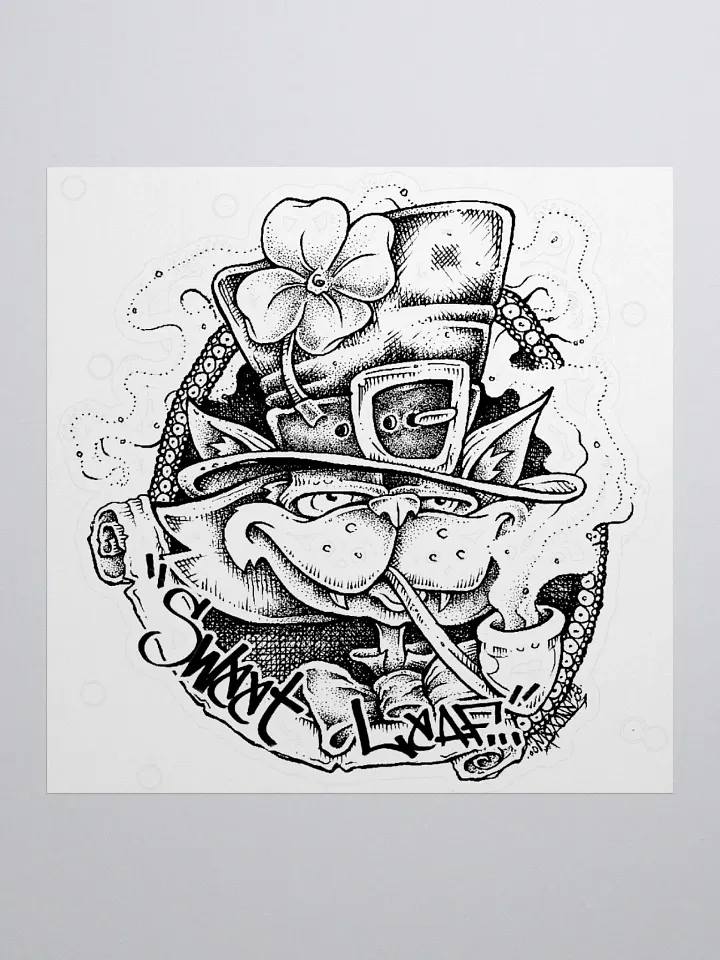 Sweet Leaf Cat Kiss Cut Sticker product image (1)
