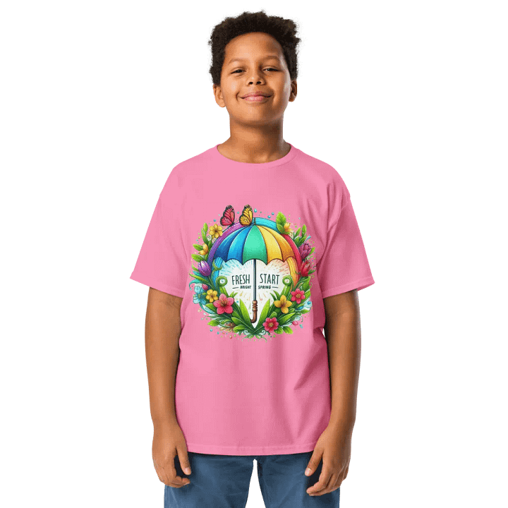 Rainbow Umbrella and Flowers Youth Tee product image (1)