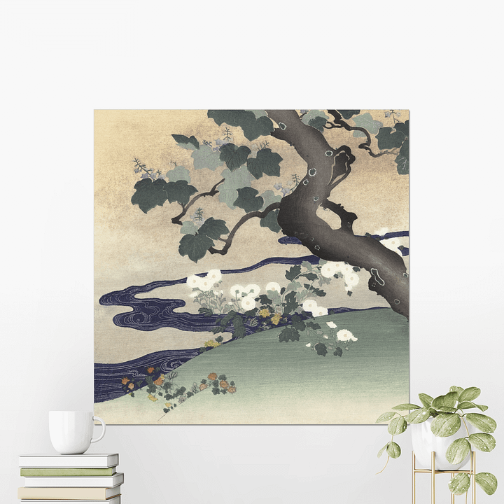Tree and Chrysanthemums - Kogyo Tsukioka product image (2)