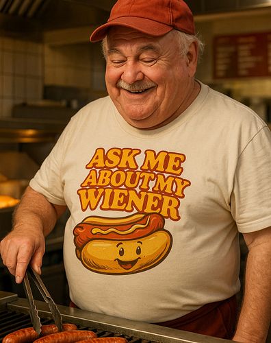 It’s a conversation starter no one asked for.
This shirt is less about fashion and more about forcing strangers to say “...yo...
