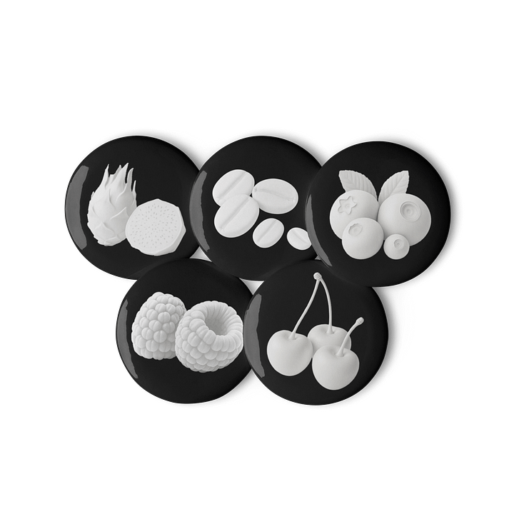 White Fruits Pin Button Set product image (2)