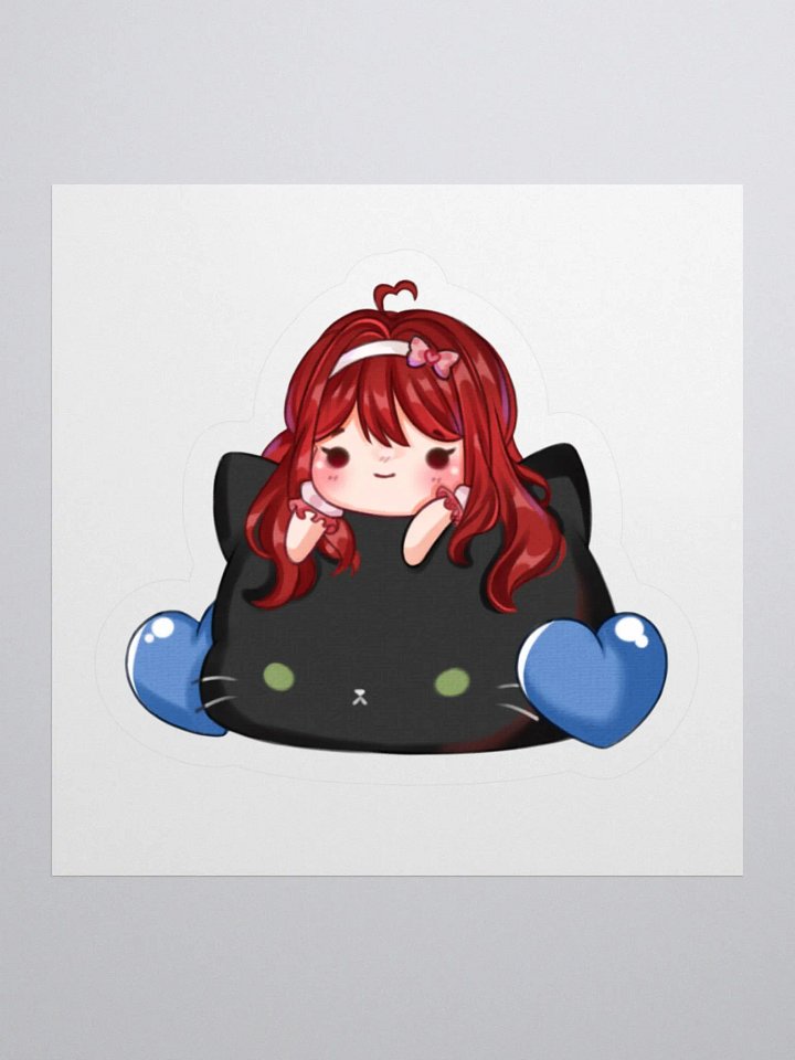 Blue Heart Cat Sticker product image (1)