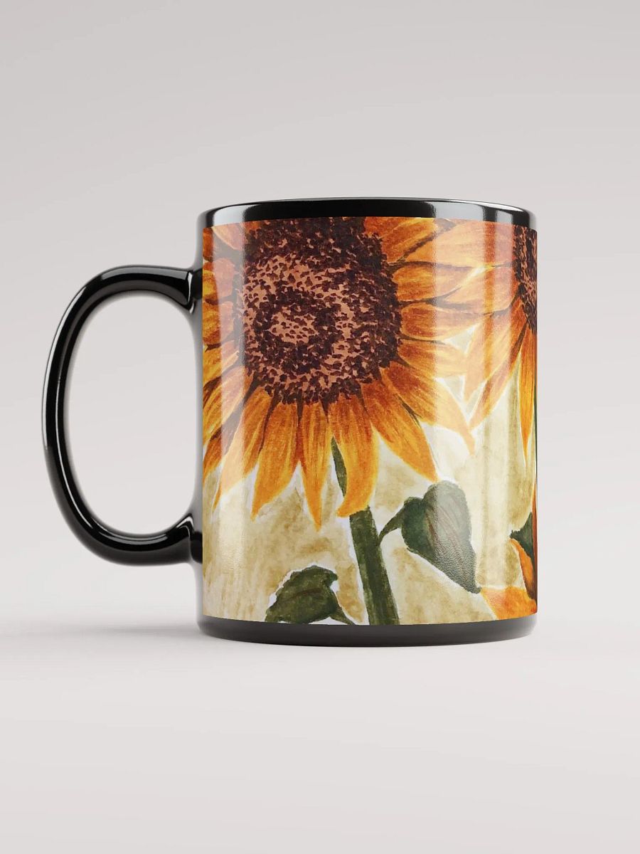 SUNFLOWERS black glossy mug product image (4)