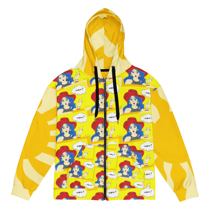 Pop Art girl - (art by Dina R.) acrylic painting picture - Recycled Unisex Zip Hoodie product image (1)