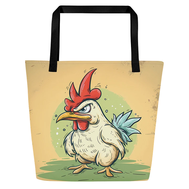 Tote Bag: Feisty Chicken with Attitude Vintage Animal Retro Style Design product image (1)
