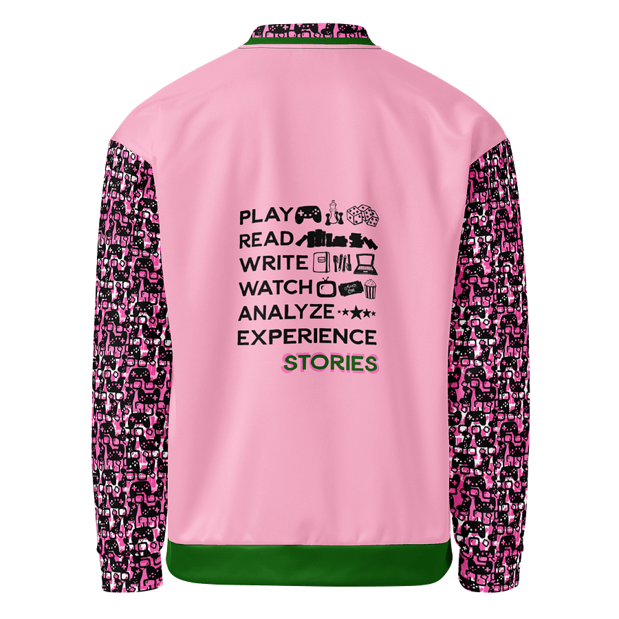 Experience Stories Unisex Bomber Jacket (Pink, Green, and Black) product image (1)