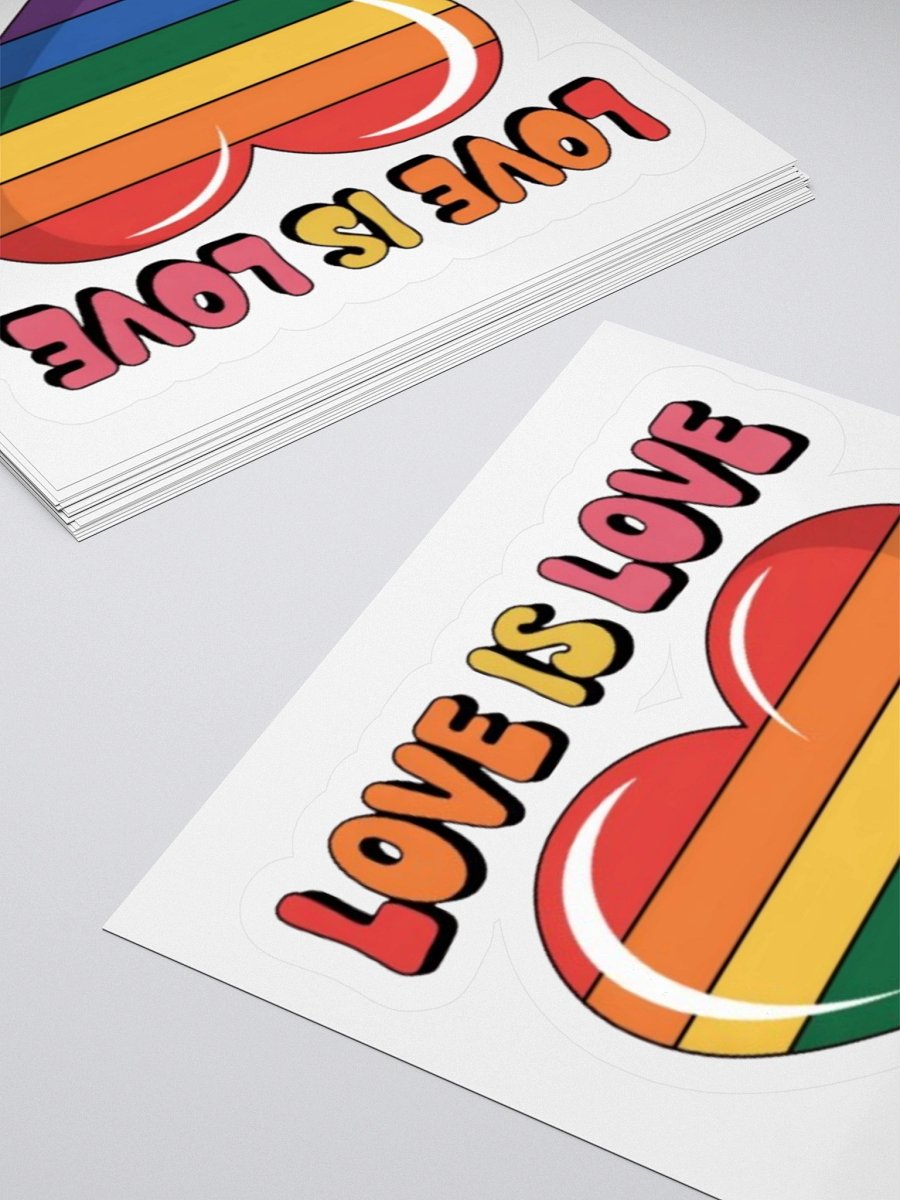 Exclusive 'Love is Love' Rainbow Heart Sticker – Vibrant Vinyl Design product image (10)