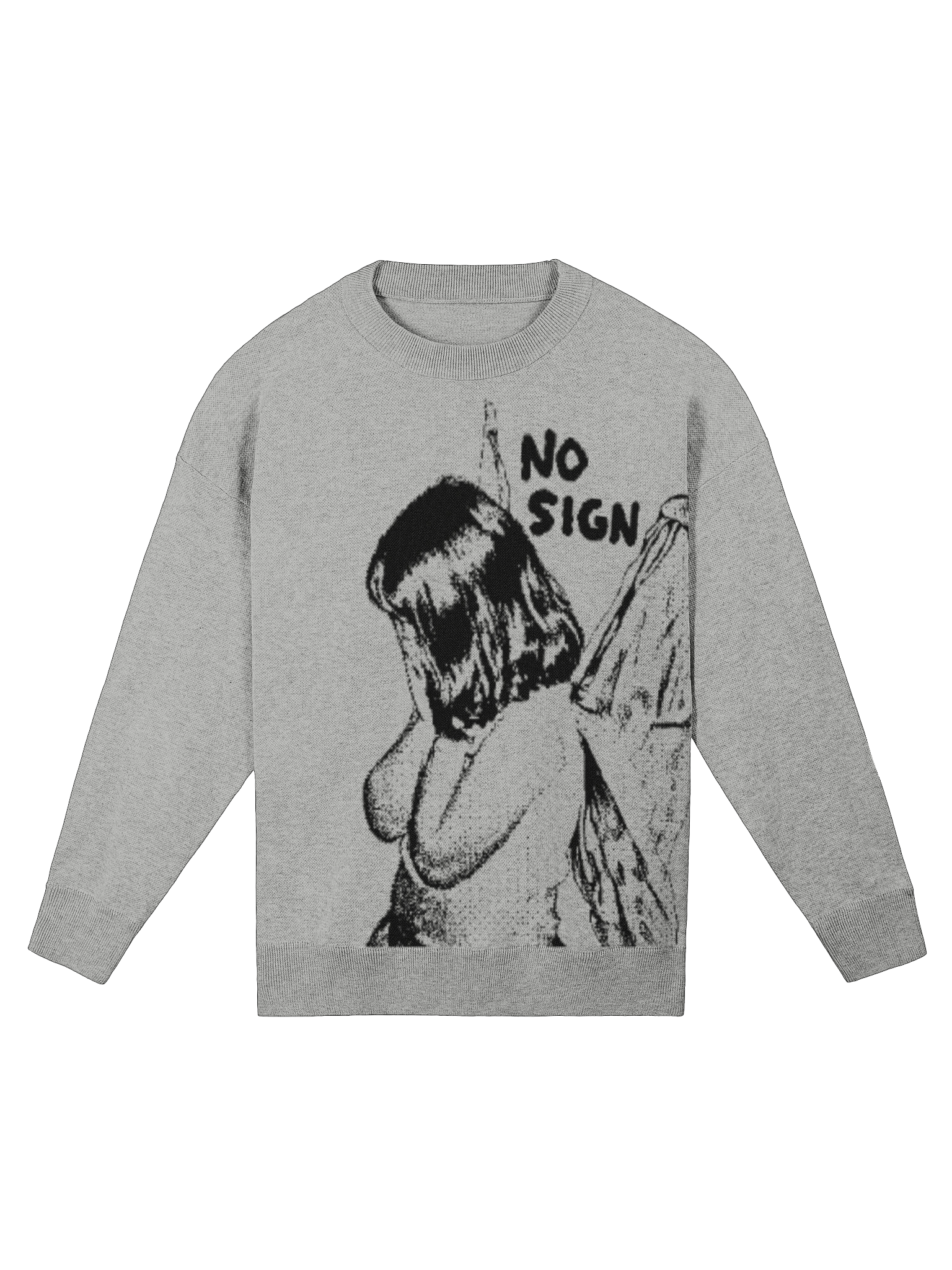 NO SIGN grey relaxed sweater product image (1)