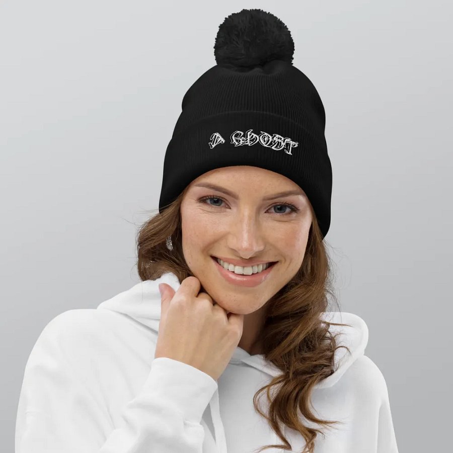 Pom-Pom Beanie - Embroidered - A Ghost product image (6)