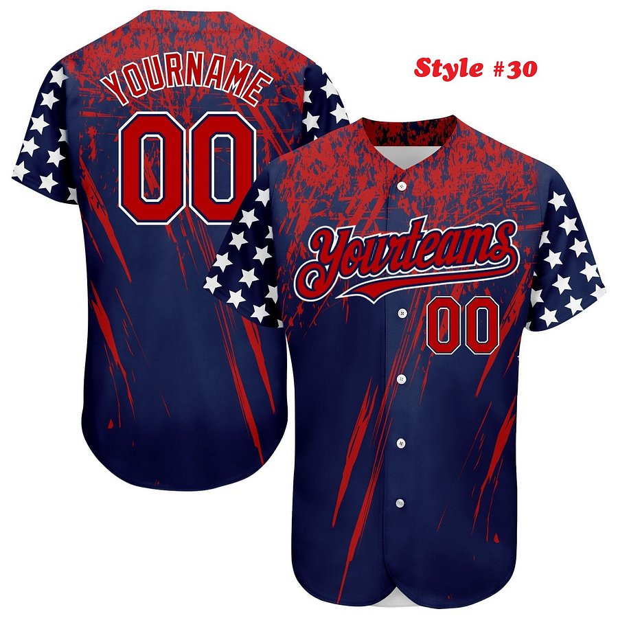 Authentic Baseball Jersey, Custom Baseball Jersey, Personalized Sport Jersey, Colorful, Flowers, Number, Logo, American Star product image (192)