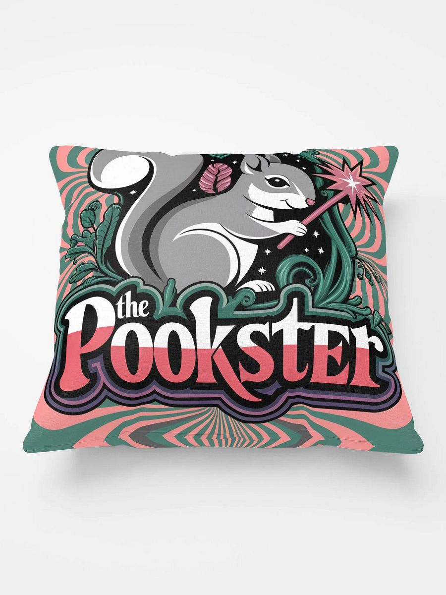Comfy Pillow: The Pookster, trippy design, pink and green, magic wand product image (2)