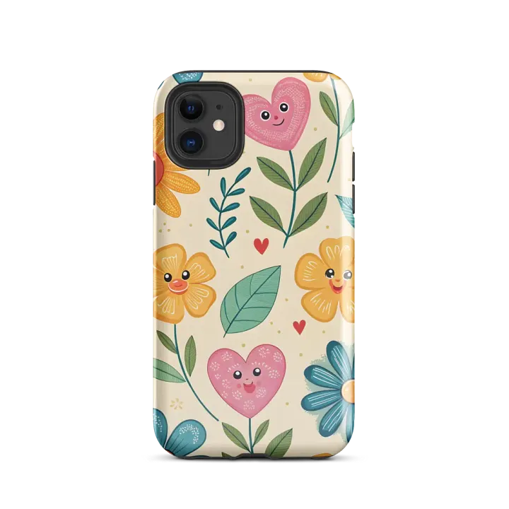 Cheerful Cartoon Flowers iPhone Tough Case product image (24)