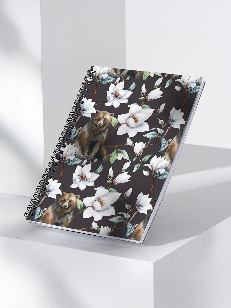Bear with White Flowers Spiral Notebook product image (3)