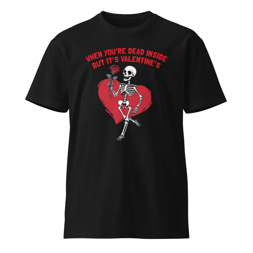 When You're Dead Inside But it's Valentine's Skeleton T-Shirt product image (1)