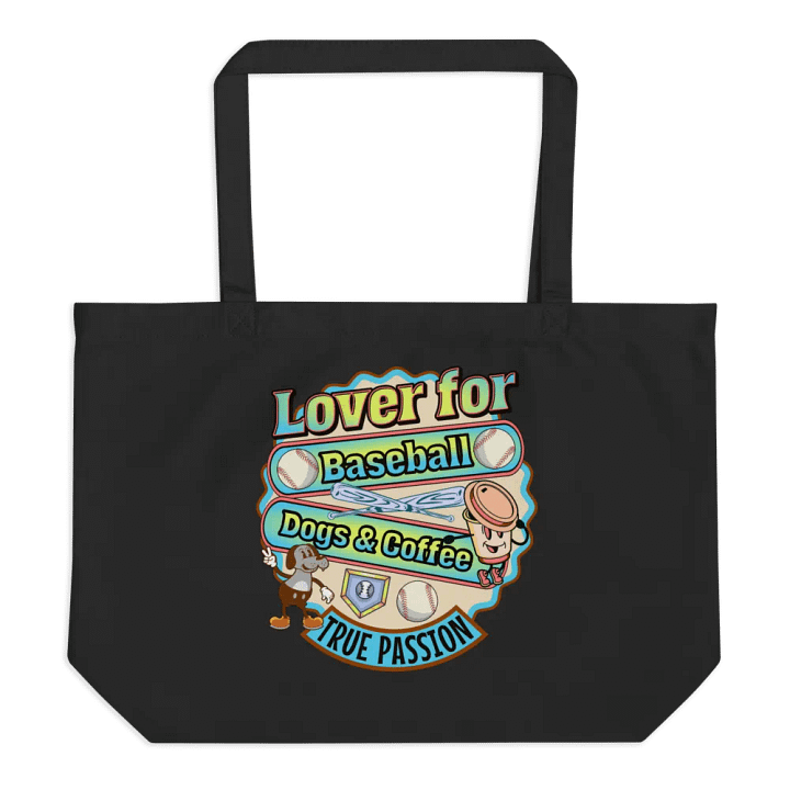 Lover for Baseball Dogs And Coffee Tote Bag product image (1)
