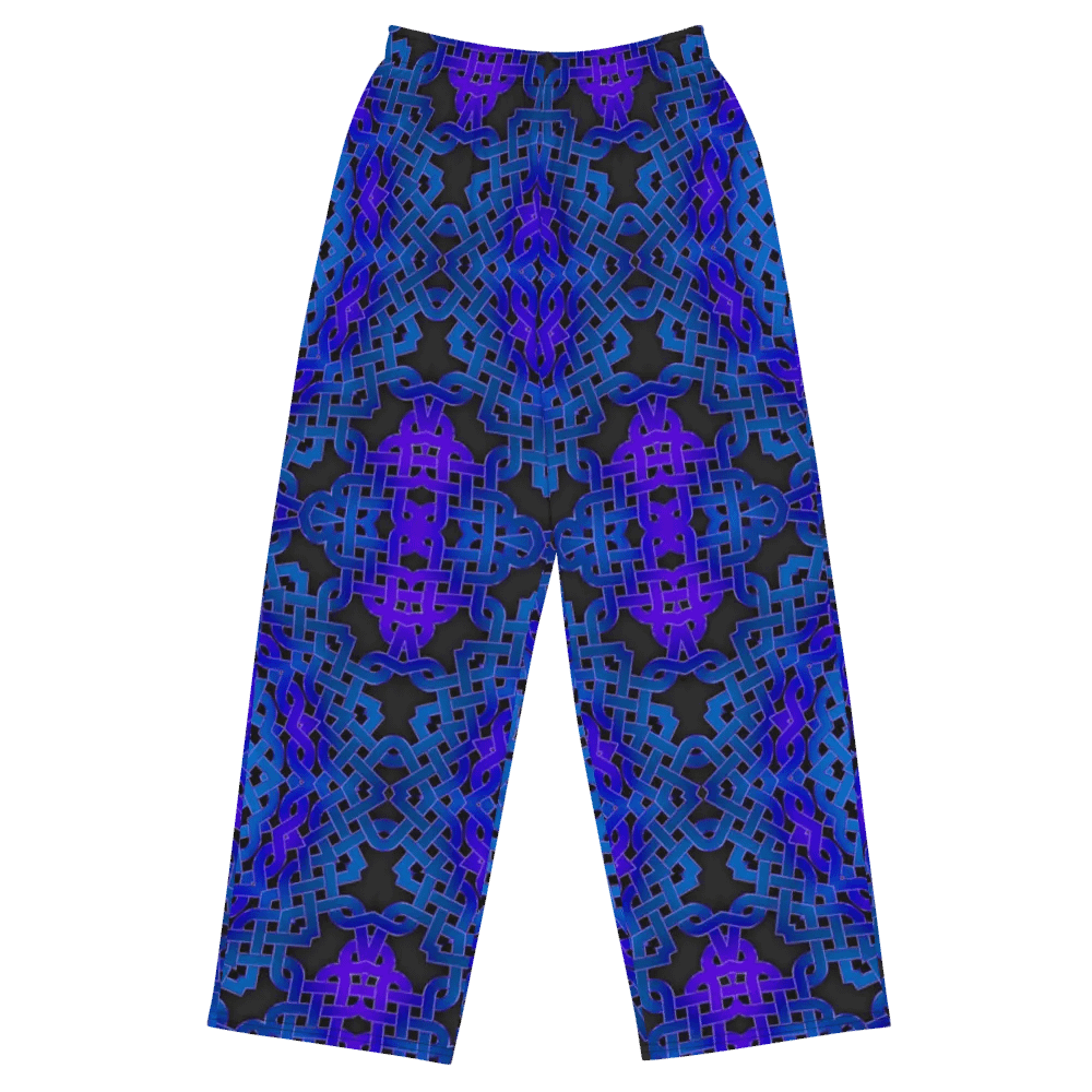 Blue Celtic Knot Kaleidoscope Wideleg Pants product image (2)