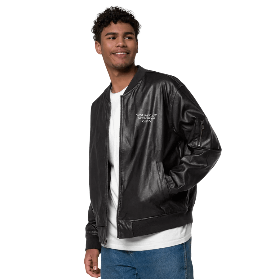 Wolfspirit Members Only Faux Leather Bomber Jacket product image (4)