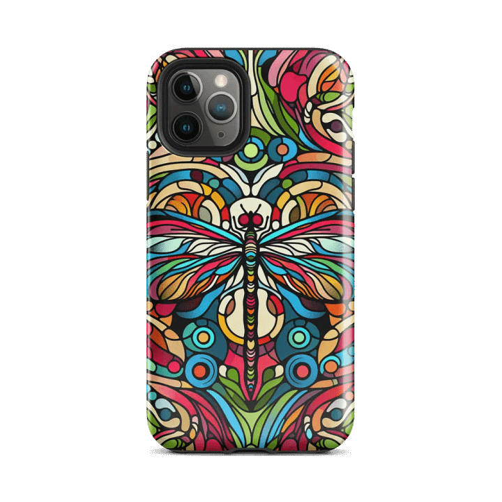 Tough Phone Case for iPhone® - Colorful Psychedelic Stained Glass Butterfly product image (2)