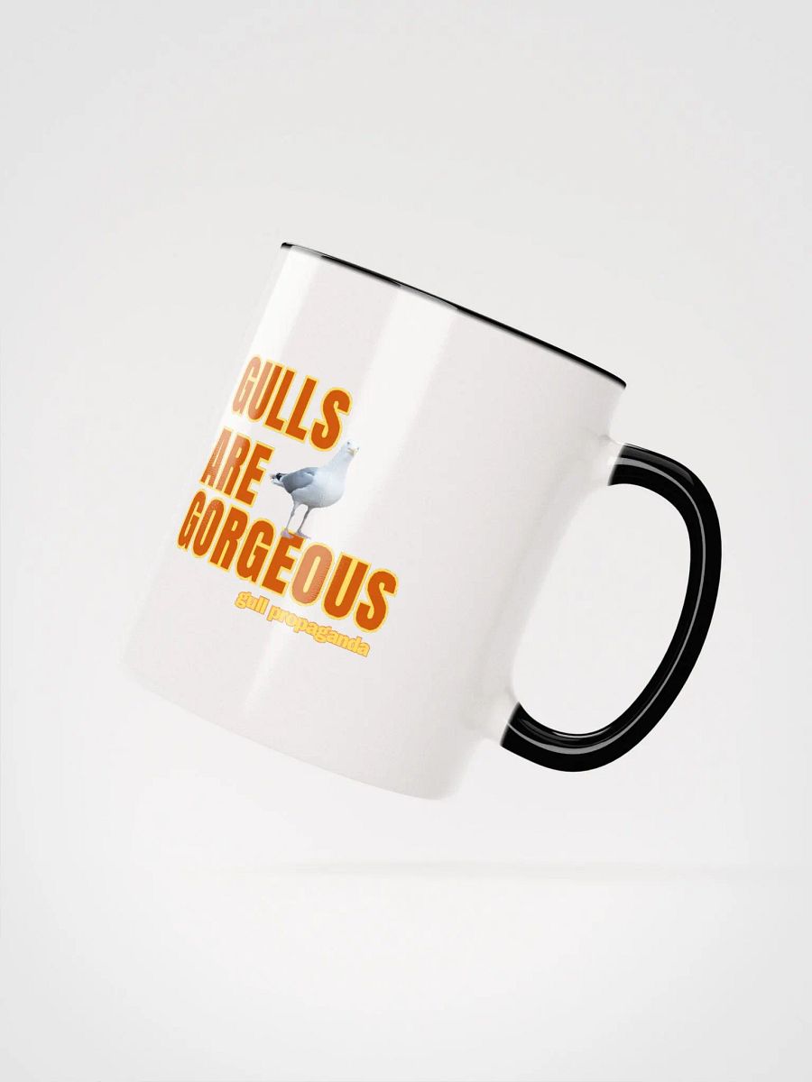 Gulls are Gorgeous - Gull Propaganda Long Sleeve Ceramic Mug with Colour interior product image (19)