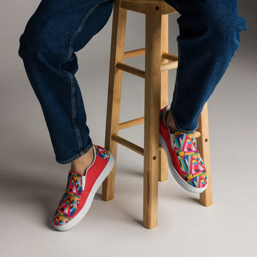 Geometric Men's Canvas Slip On Shoes product image (6)