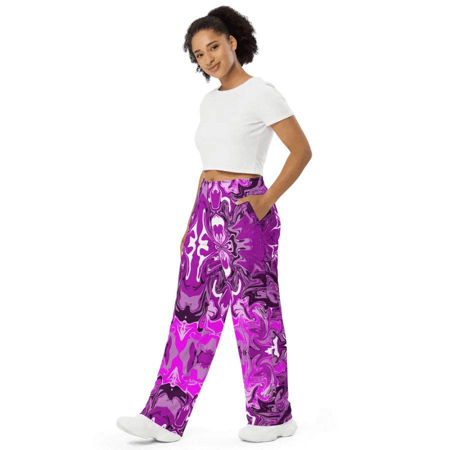 Pink Swirl Unisex Wide Leg Bottoms product image (5)