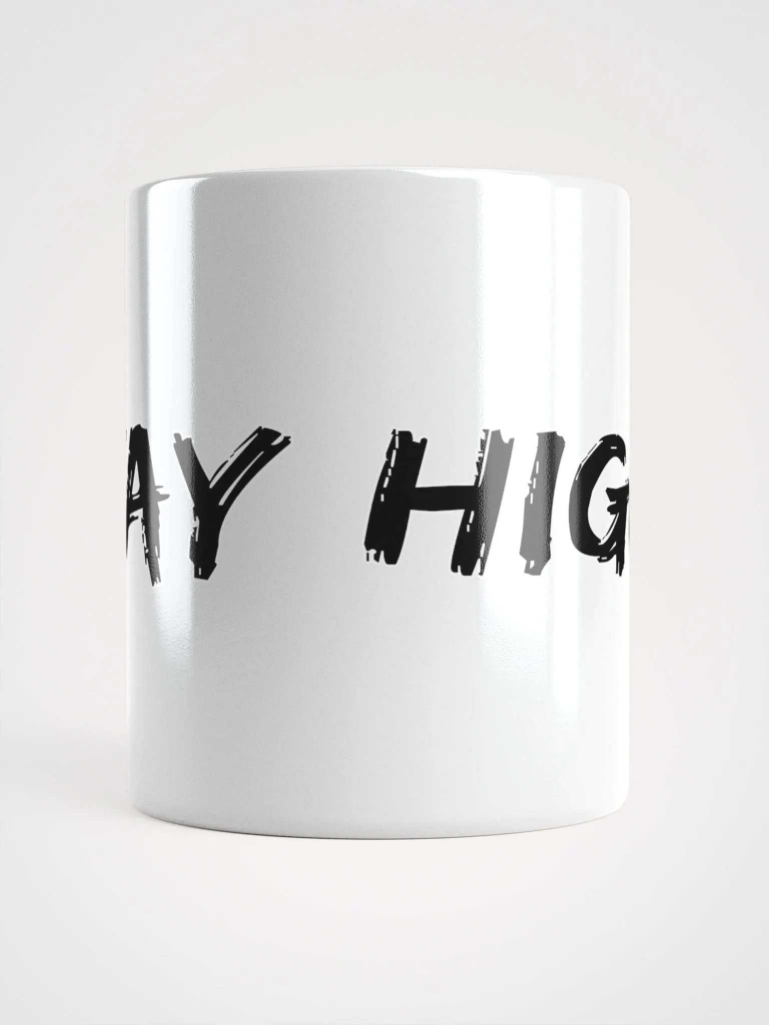 White Glossy Stay High Mug (Black Text) product image (5)