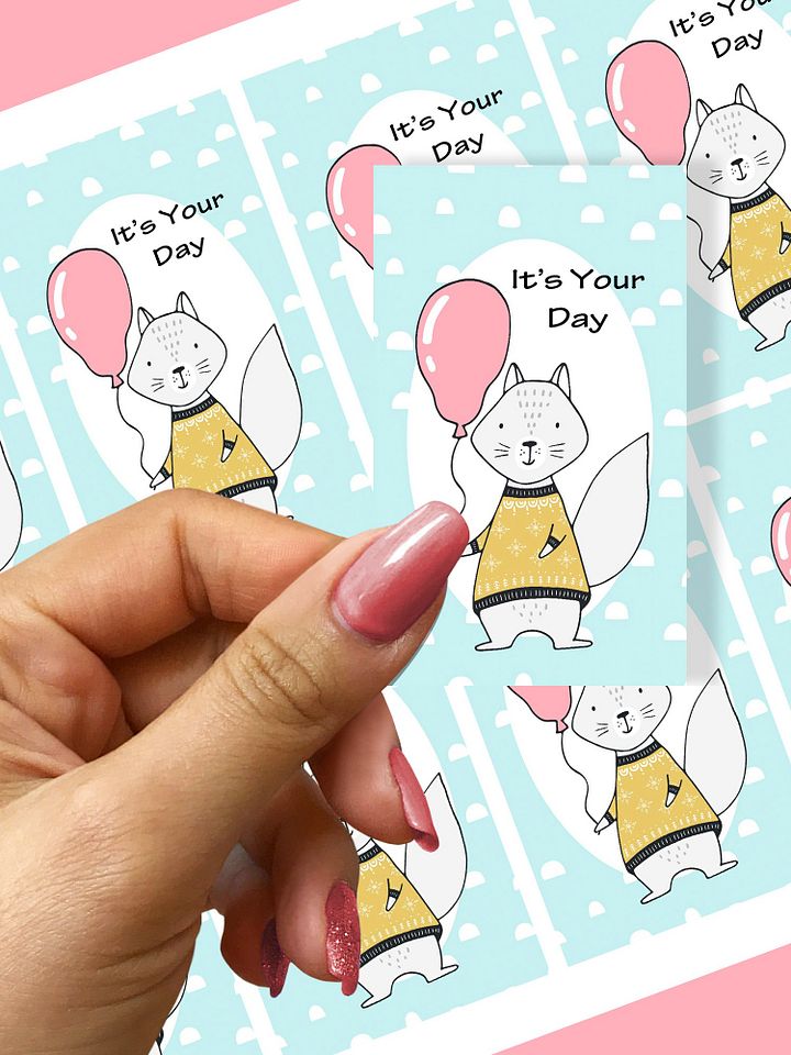 It's Your Day! Cute Squirrel Printable Gift Tags - The Perfect All-Occasion Set for Kids! product image (1)