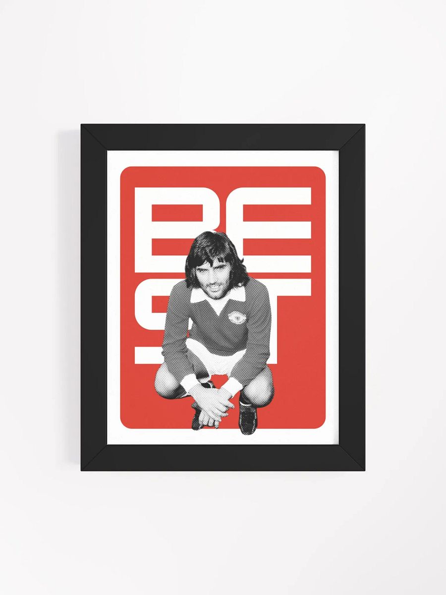 George Best BW Manchester United Name Art Framed Print product image (4)