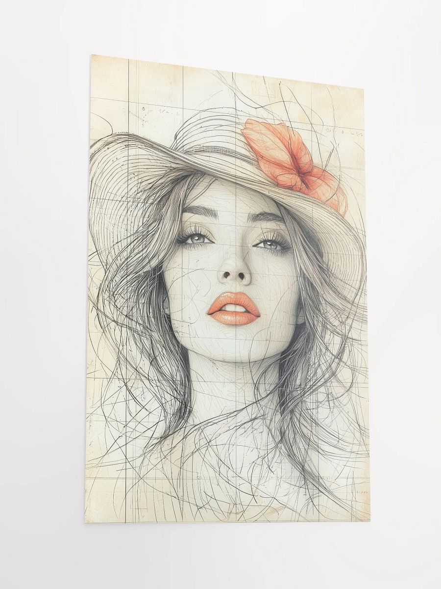 Retro Bloom: Vintage-Inspired Portrait Art Print product image (2)