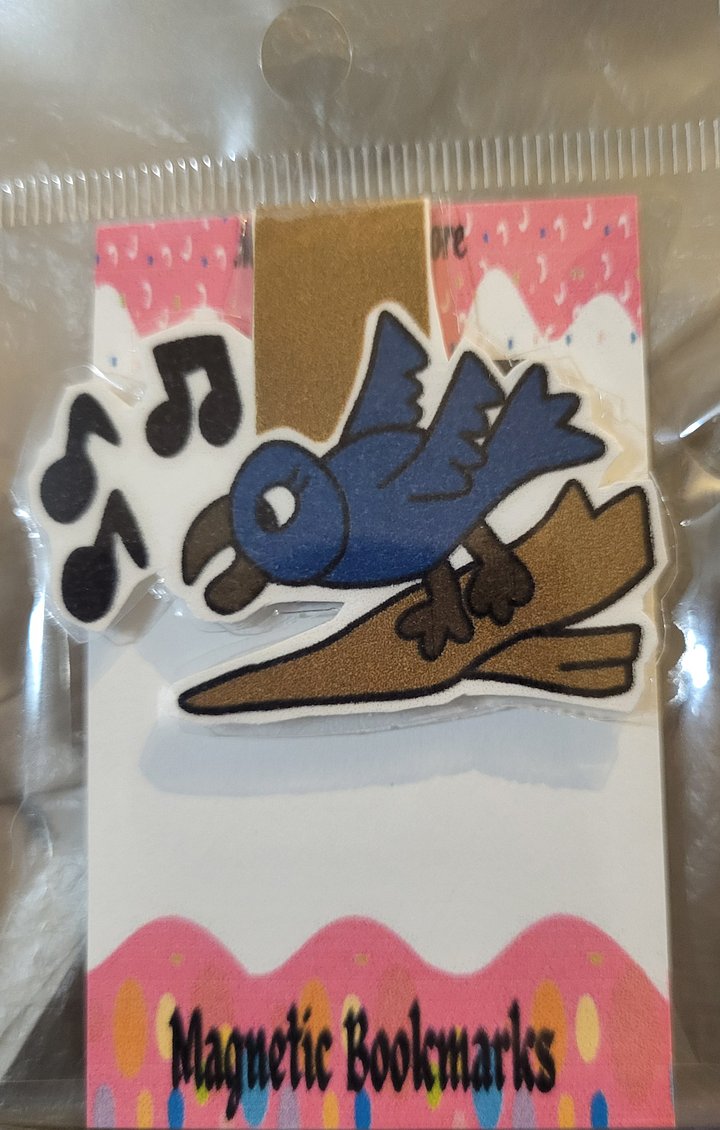 Cute Cartoon Songbird Magnetic Laminated Bookmark for Bird Lovers product image (1)