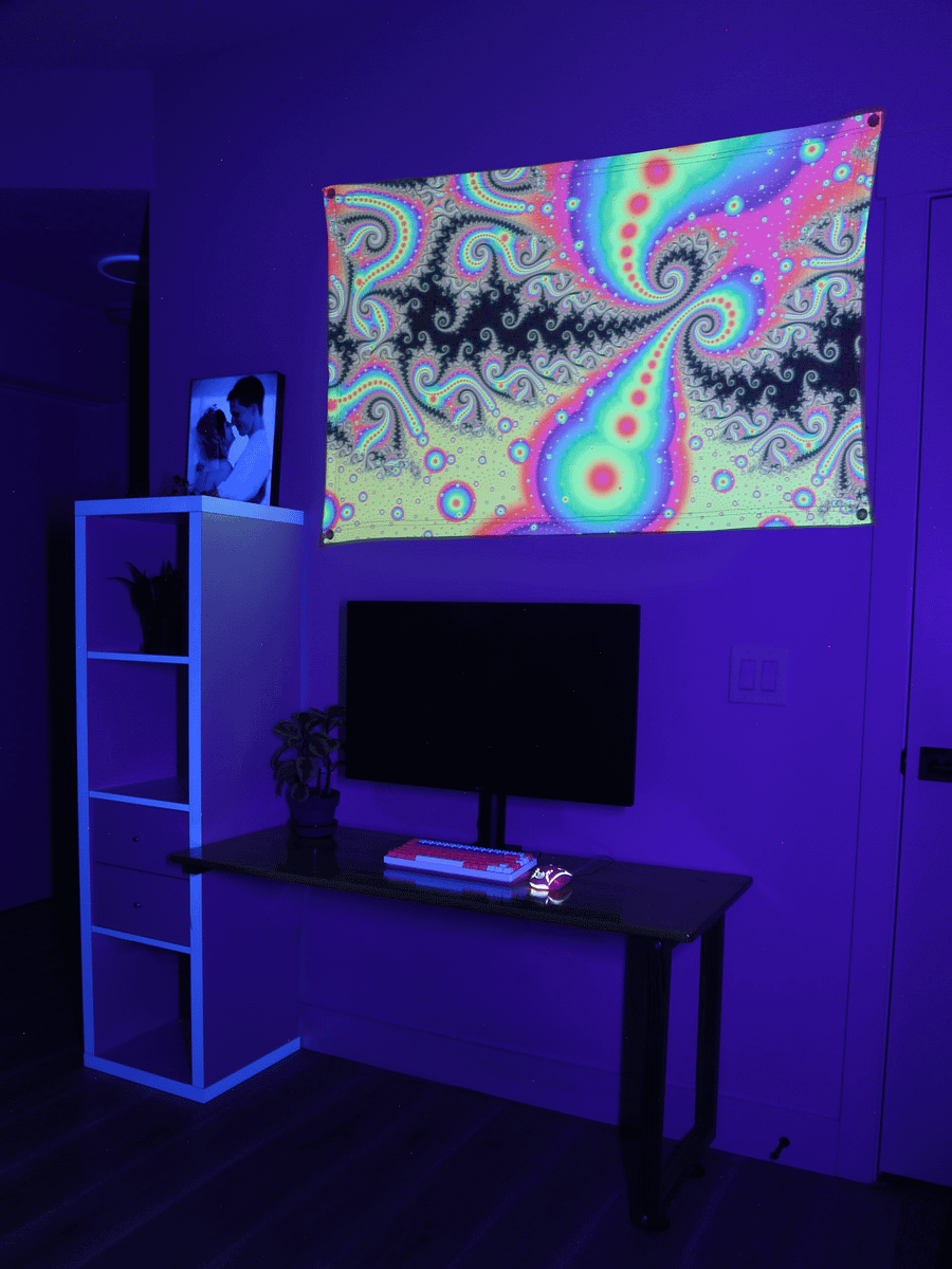UV fractal tapestry - Pink Lemonade Sunrise product image (9)