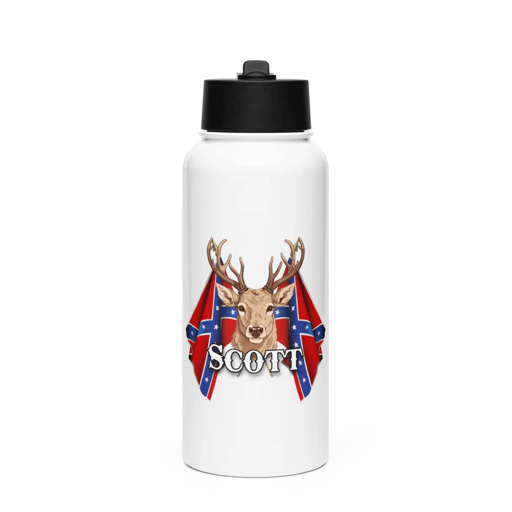 "Scott" Last Name Rebel Redneck Deer - Stainless Steel Sports Water Bottle product image (1)