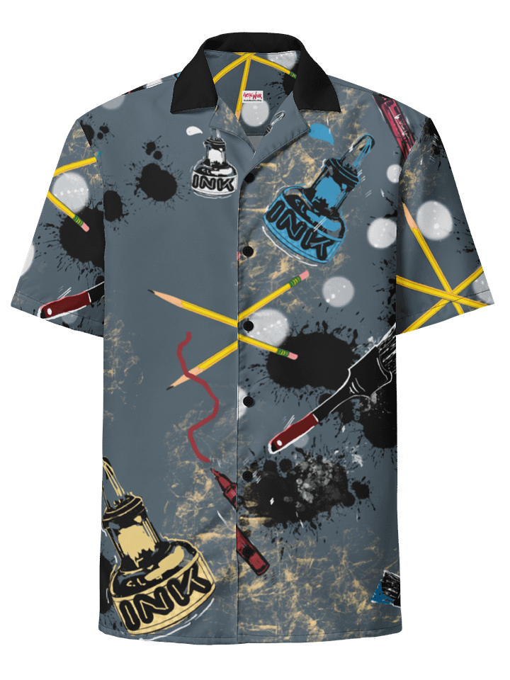 SplatterWear #6 Unisex Hawaiian Style Shirt/Steel product image (1)