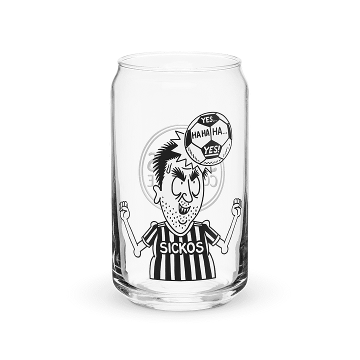 16oz Sickos Soccer Can-Shaped Glass (with Optional Lid/Straw) product image (1)