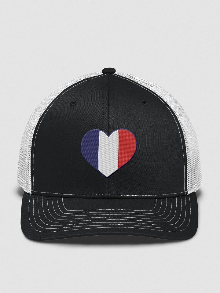 French Flag Heart embroidery Trucker Hat product image (1)