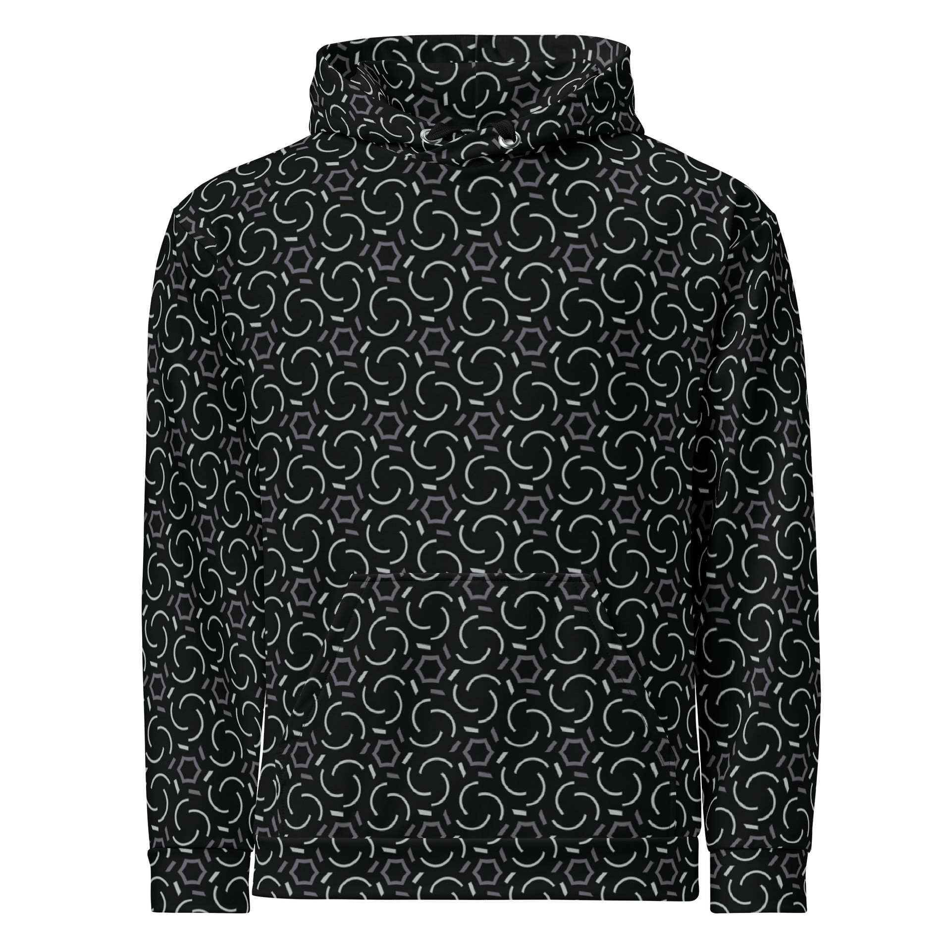 Smoke & Shadow Geometric Allover Print Hoodie for Men and Women product image (1)