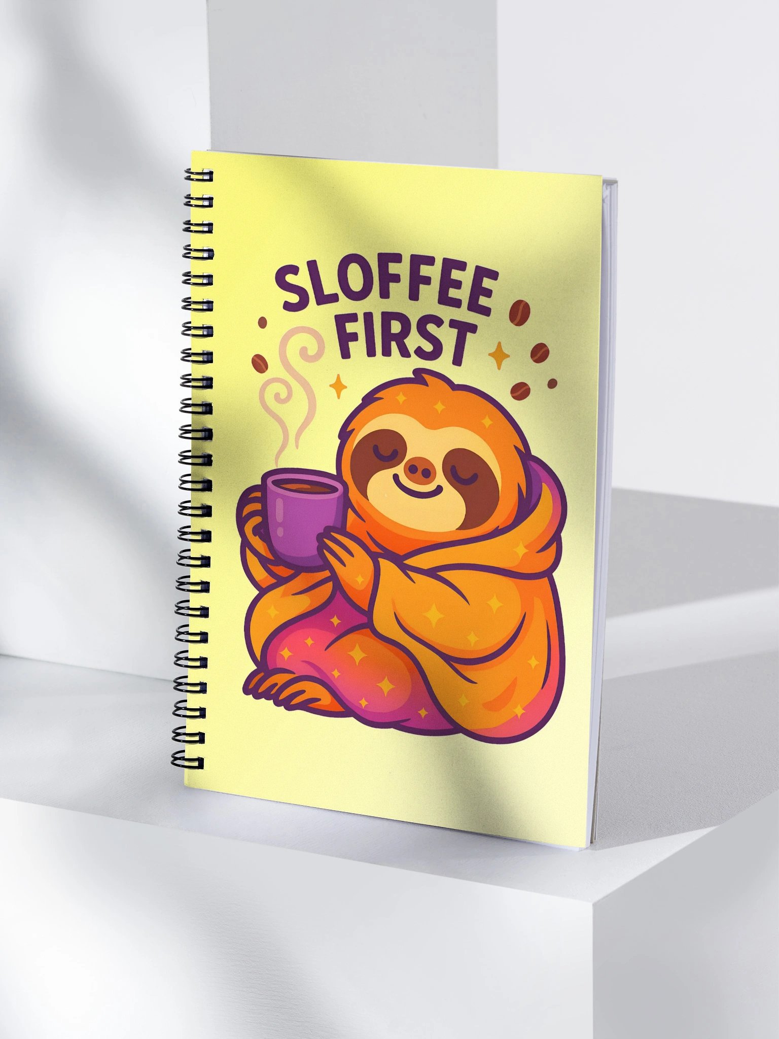 Sloffee First – Funny Sloth Coffee Notebook | Sloths Having Snacks Collection product image (4)