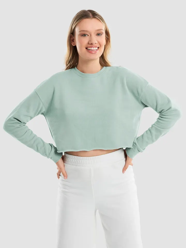 Women's Fleece Crop Sweatshirt with Large Eagle Logo on the Back (S-L) product image (2)
