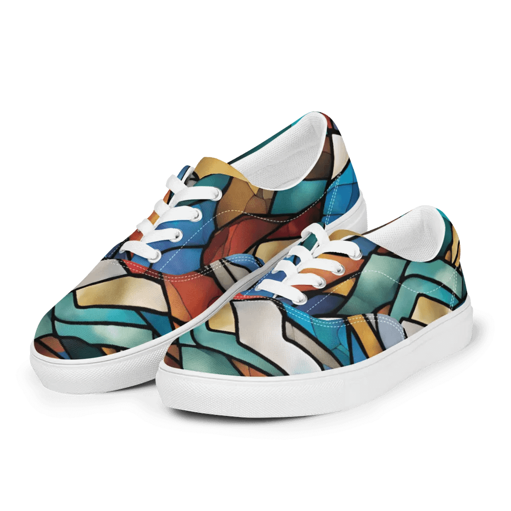 Mountain Majesty Stained Glass Art Mens Laceups product image (9)