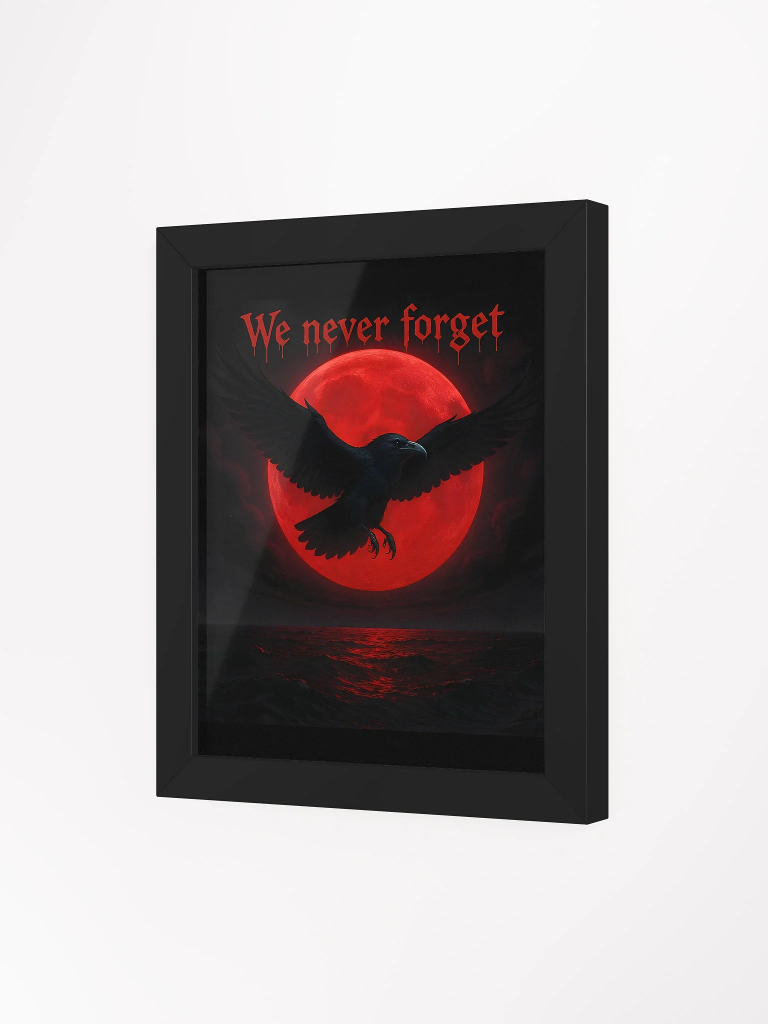 Raven with blood red moon product image (17)