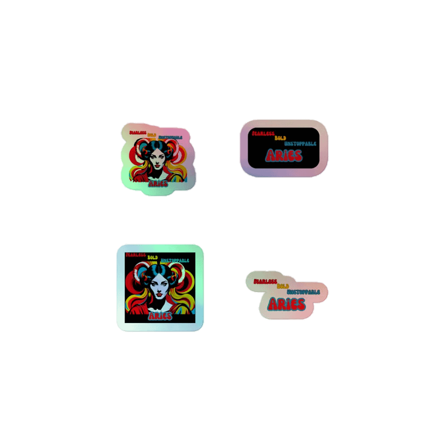 Aries 2025, Fearless, Bold, Unstoppable, Holo Sticker Pack product image (1)