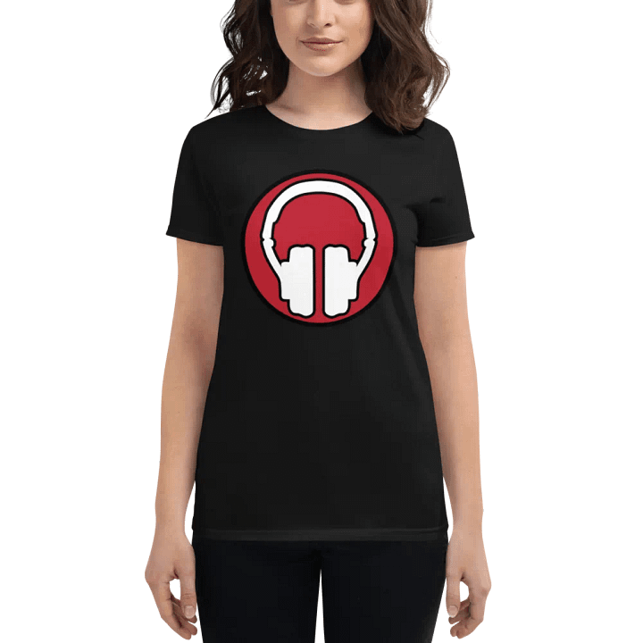 Women's Headphones Front | Tribe Back Print Gildan Middleweight T-Shirt product image (1)