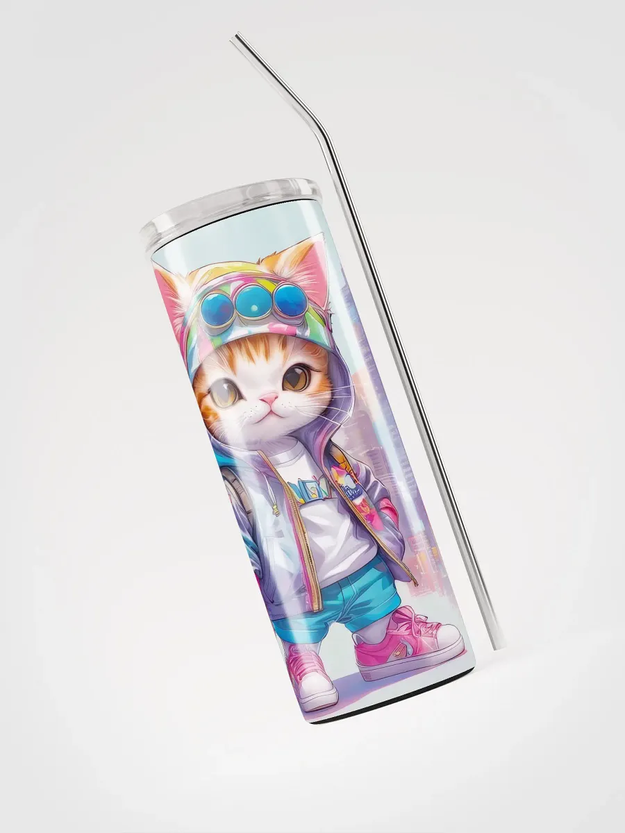 Cute City Kitty Cat 20 oz Skinny Stainless Steel Tumbler - v3 product image (5)