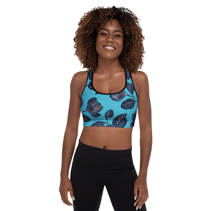 Symmetrical Floral Bliss Padded Sports Bra (DTAC) product image (1)