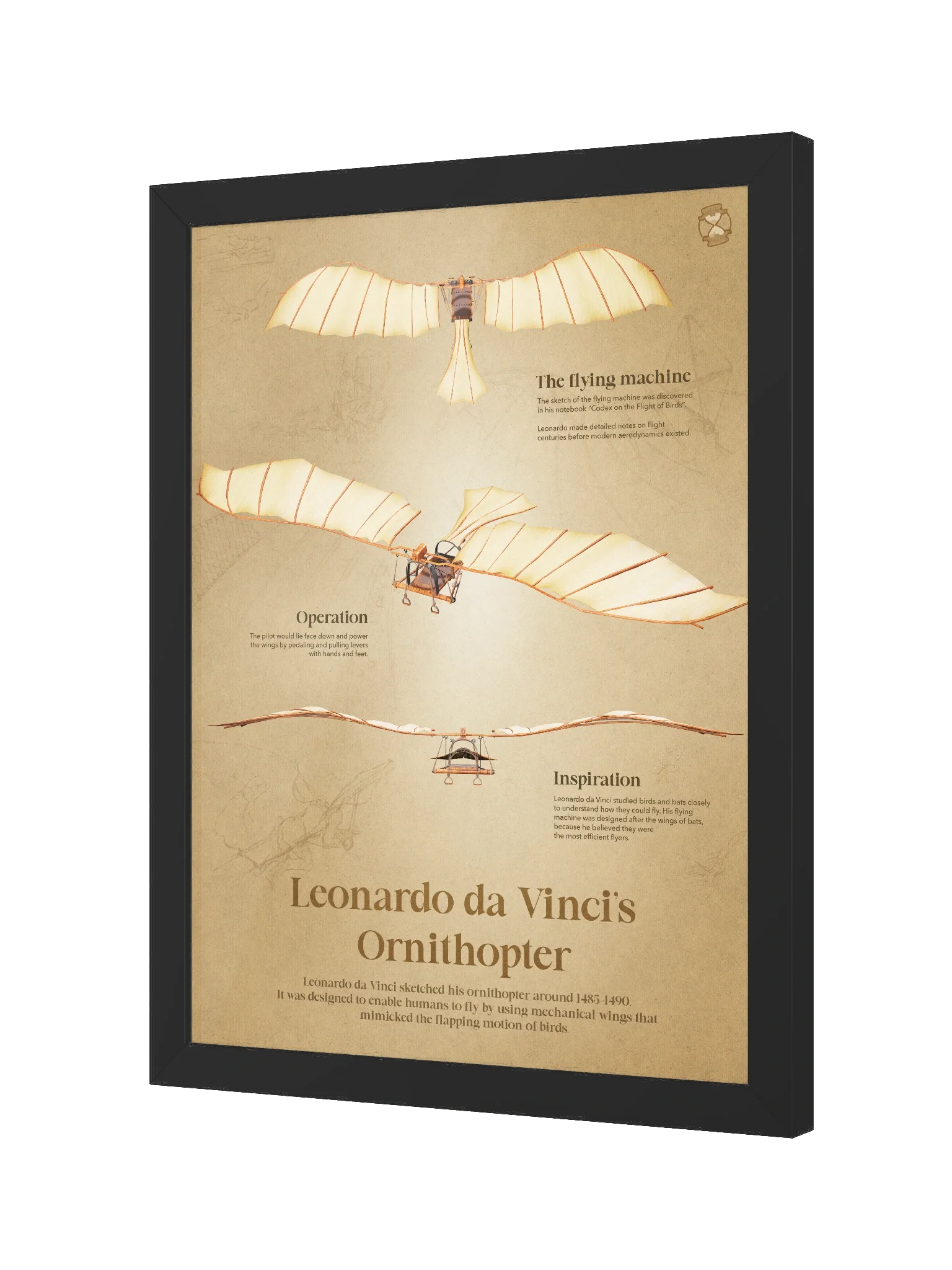 Leonardo da Vinci's Ornithopter (Framed poster) product image (4)