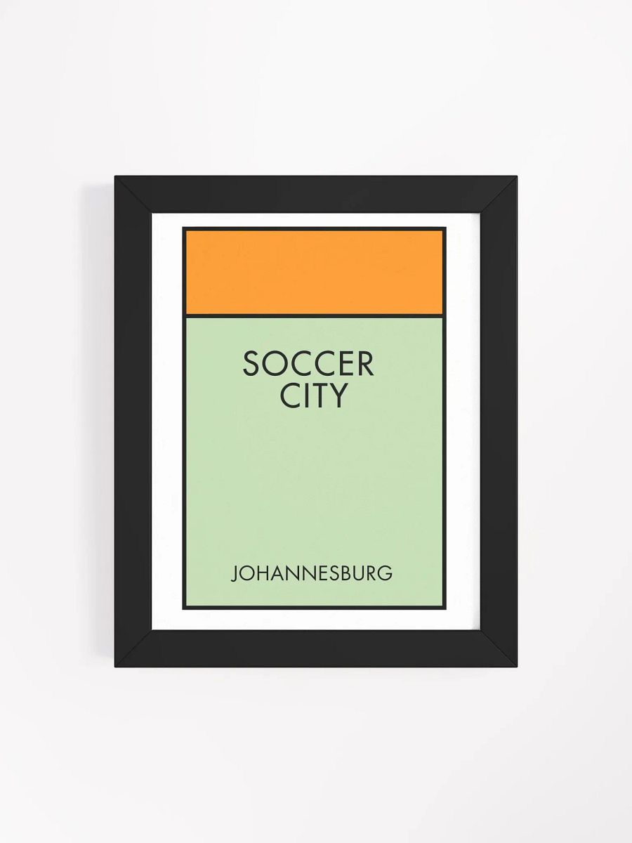 Soccer City Johannesburg Monopoly Title Art Framed Print product image (4)