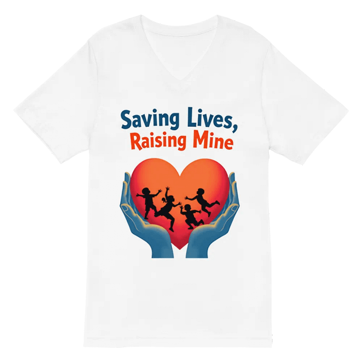 Saving Lives, Raising Mine, Heartfelt Heroes V-Neck Tee product image (6)