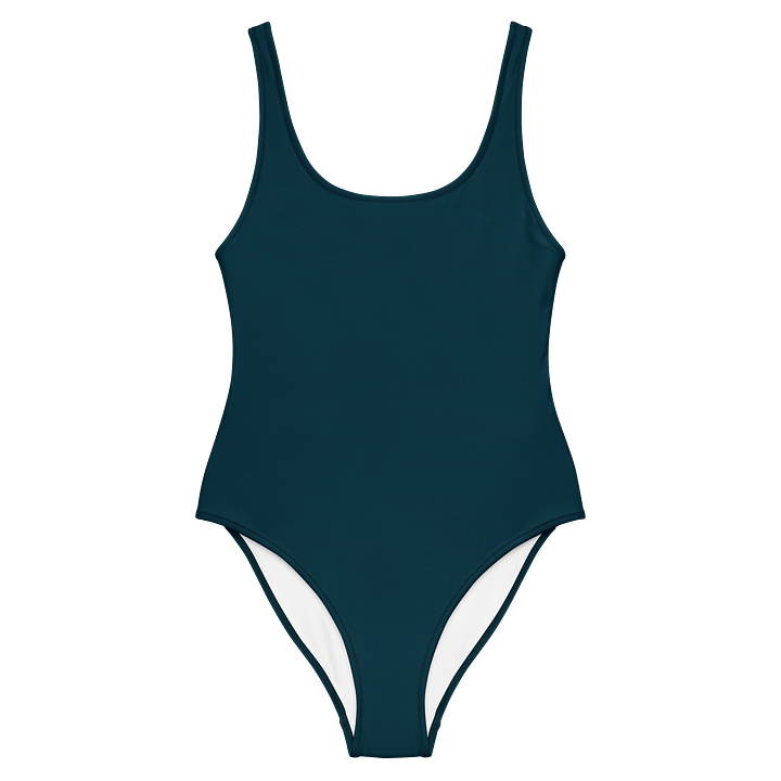 Nantucket Rain Dark Blue Solid Color Retro Inspired Women's One Piece Swimsuit product image (1)
