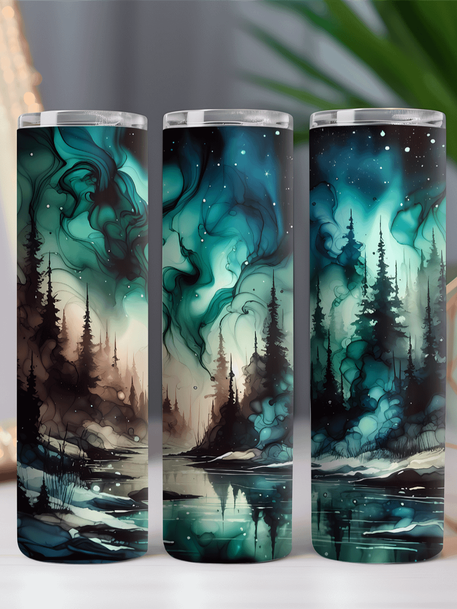 Northern Lights Aurora Borealis Stainless Steel Tumbler product image (2)